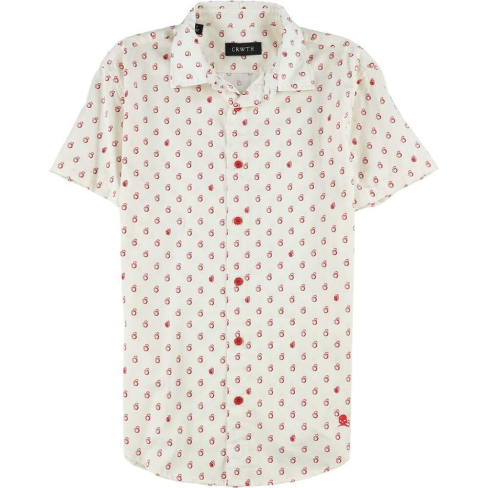 CRWTH Womens Fruit Print Button Up Shirt, NWT